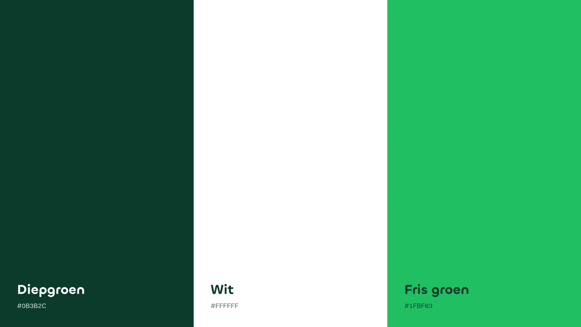 De drie kleuren van DIGIDIJK: diepgroen, wit en fris groen